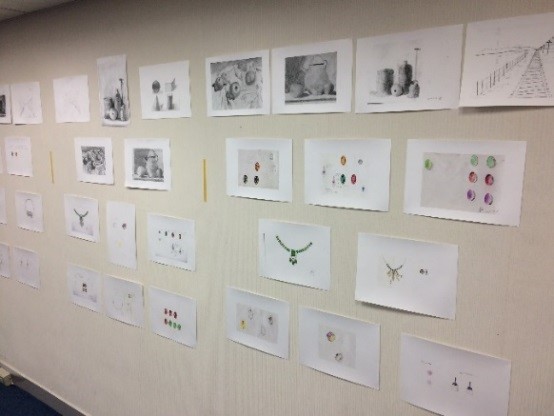 Hand sketches from the association members. courses given by Mrs Julia Perng